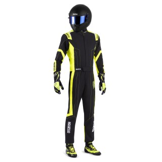 Tuta kart Sparco Thunder Advanced nero / giallo fluo