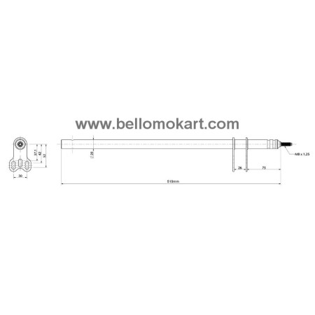 Piantone sterzo M8 multiregolazione L.510 mm