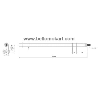 Piantone sterzo M8 multiregolazione L.510 mm