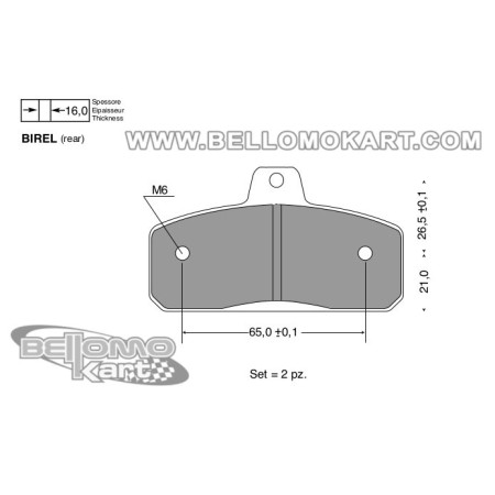 Kit pastiglie freni post. tipo birel - easykart - ecc.