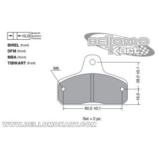 Kit pastiglie freni ant. tipo tonykart BSS 2015