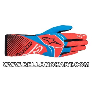 Guanti Alpinestars Tech 1-K Race V2 rosso fluo blu cobalto