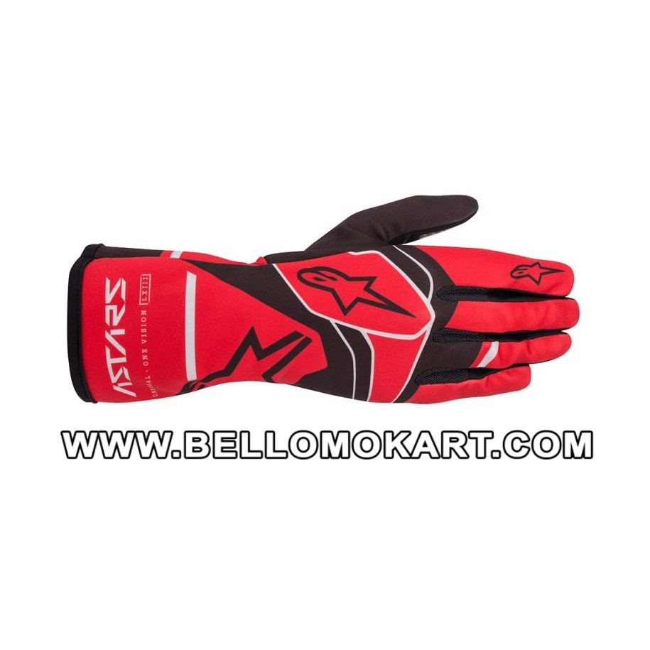 Guanti Alpinestars Tech 1-K Race V2 SOLID rosso nero grigio