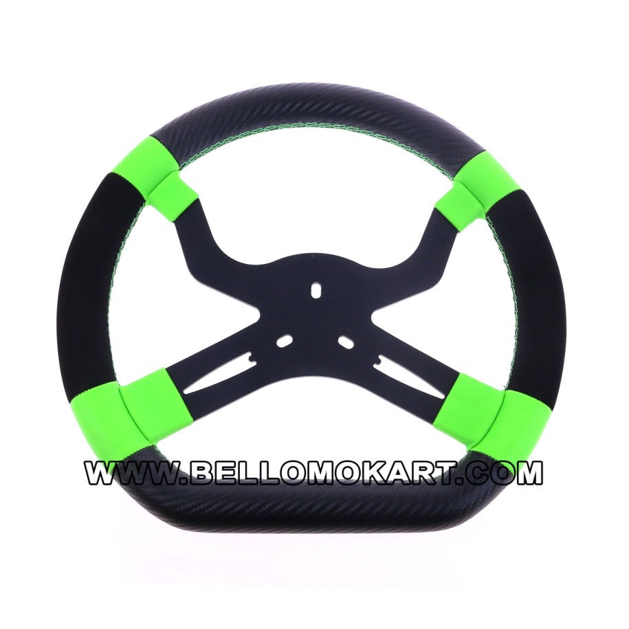 VOLANTE 330 4 RAZZE mod. DATI NERO-VERDE FLUO-CARBON