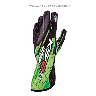 guanti OMP KS2 ART  nero-verde new