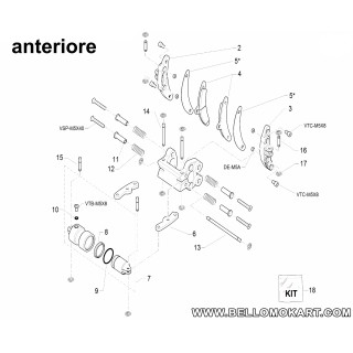 kit gommini pinza CX  anteriore birel