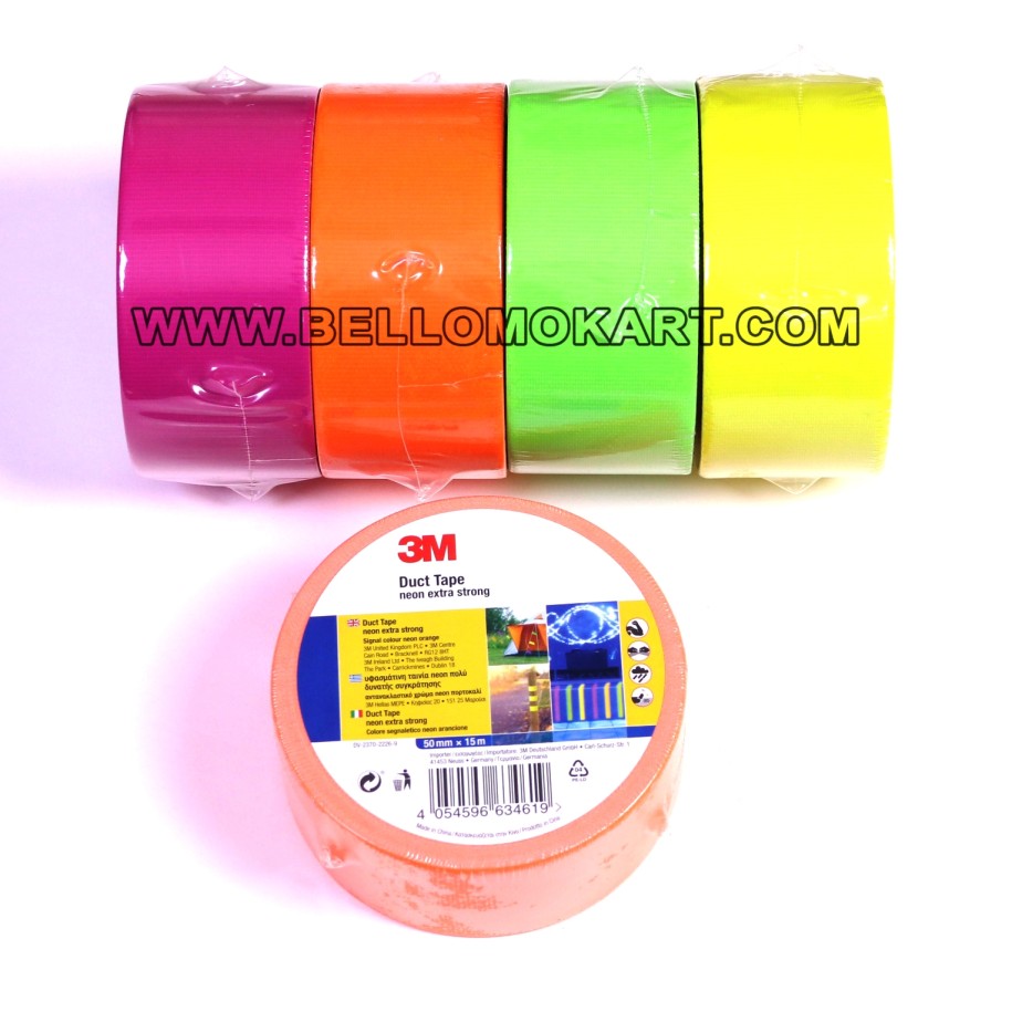 Nastro americano telato 3M colori fluo  15 mt 