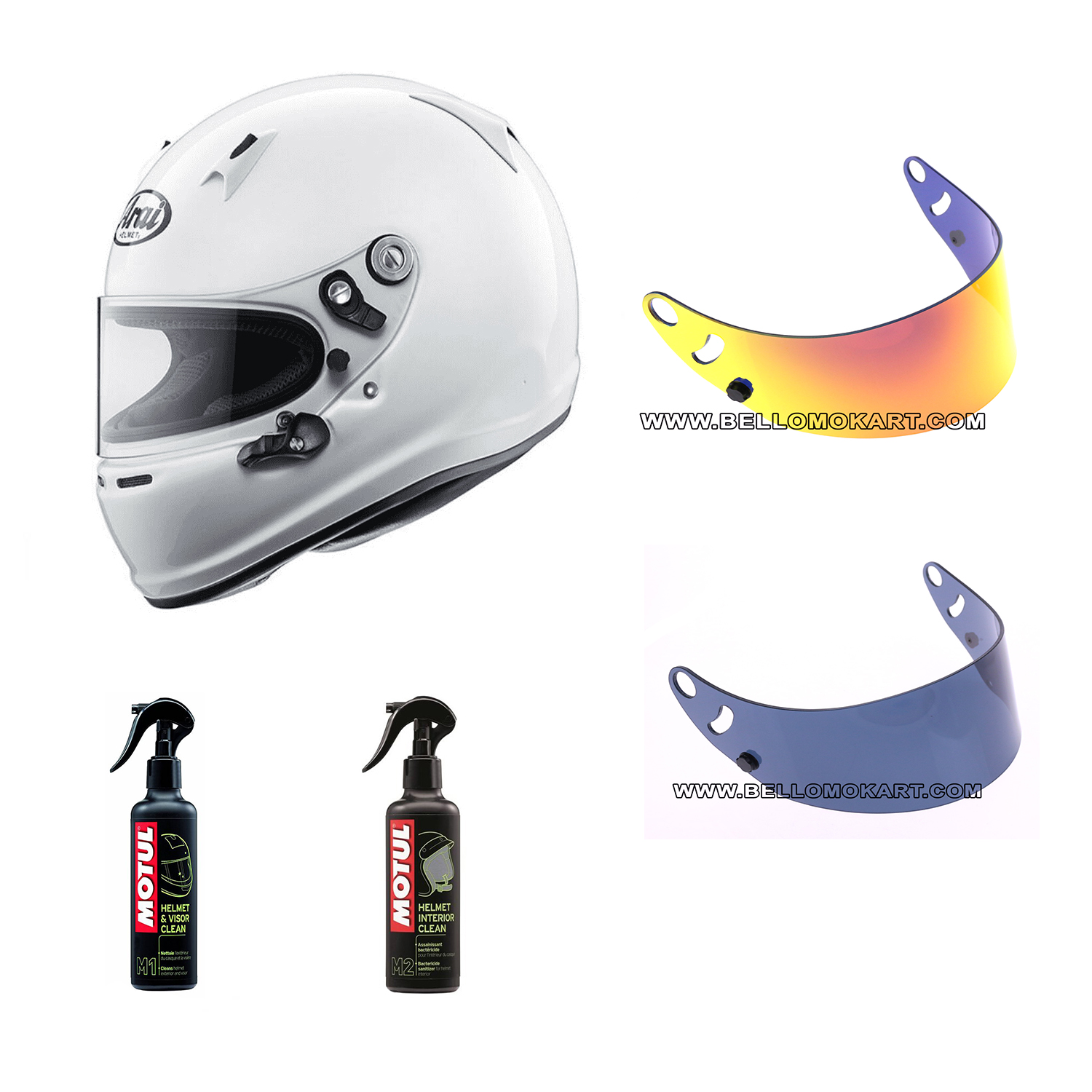 Casco ARAI SK6 K2020 + 2 visiere + prodotti pulizia - Bellomo Kart