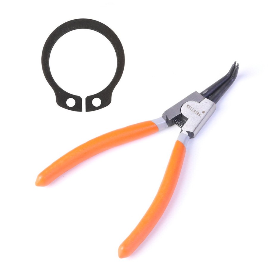 pinza curva per anelli ( seeger )  esterni (pignone)