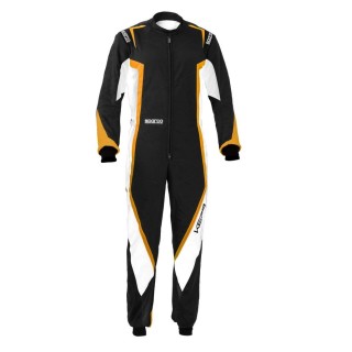 Sparco kart suit kerb black/white/orange fluo