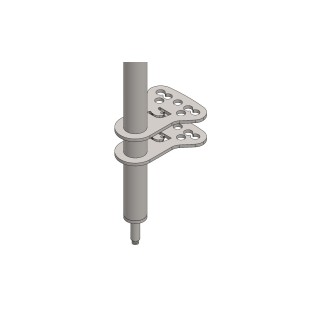 Piantone sterzo minikart 420mm 2 staffe RC-2025 Parolin