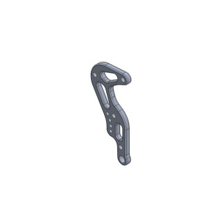 Minikart pedal body anodized black Parolin
